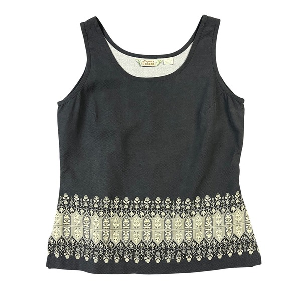 Tommy Bahama Tops - Tommy Bahama Tank Top Size XS 100% Silk Floral Border Print Sleeveless Resort